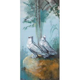 Dva bela goluba u prirodi - Dragan Petrović Pavle - DPP-489