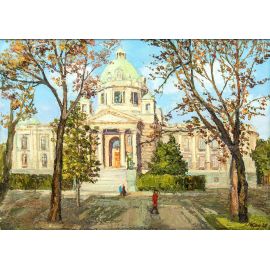 Pogled na Narodnu skupštinu iz Pionirskog parka - Olja Nikonova - ON-253