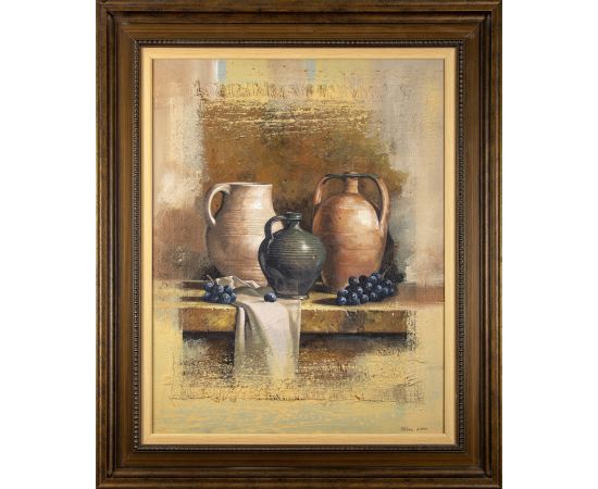 Mrtva priroda - tri ćupa i grožđe - Dragan Petrović Pavle - DPP-716